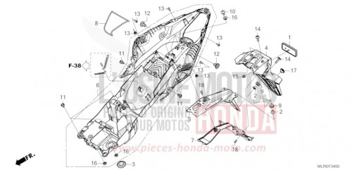 GARDE-BOUE ARRIERE CB500FAR de 2024